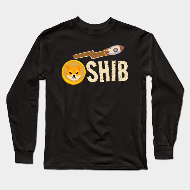 shiba inu coin - rocket Long Sleeve T-Shirt by Suarezmess